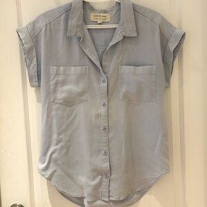 SOLD sleeveless baby blue blouse
